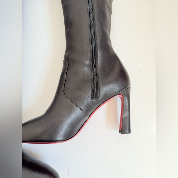 Christian Louboutin Black leather Eleonor Botta 85mm knee-high boots EU 37 - Picture 6 of 15